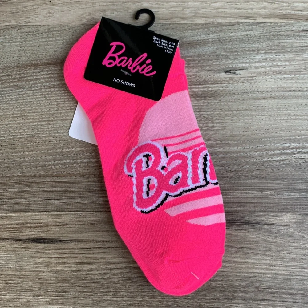 Barbie No Show Pink Socks Sock size 9-11 🆕 Novelty fun Noshow